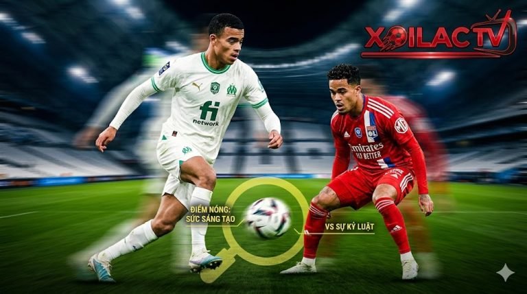 Điểm nóng chiến thuật Marseille vs Lyon: Pha đi bóng kỹ thuật của Mason Greenwood đối mặt với sự kỷ luật trong phòng ngự của Justin Kluivert bên hành lang cánh.