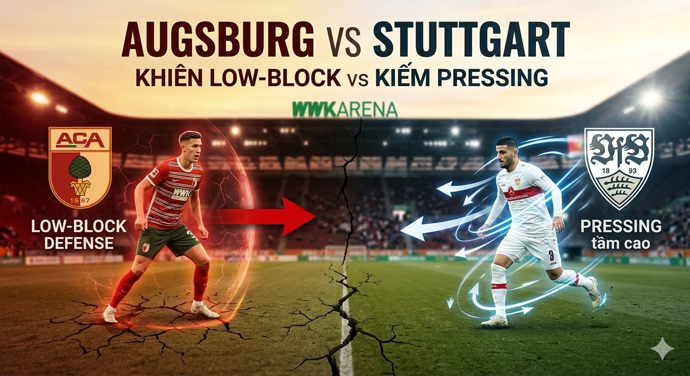 Nhận định chiến thuật Augsburg vs Stuttgart: Bức tường phòng ngự low-block của đội chủ nhà đối đầu với hệ thống pressing tầm cao rực lửa từ đội khách.