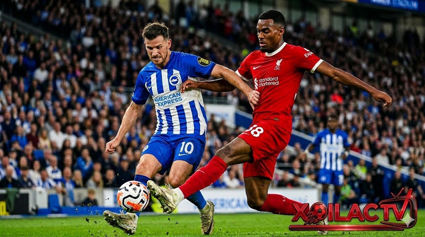 Pascal Gross vs Ryan Gravenberch: Cuộc đối đầu căng thẳng tại khu vực trung tuyến trong trận đấu Brighton vs Liverpool.