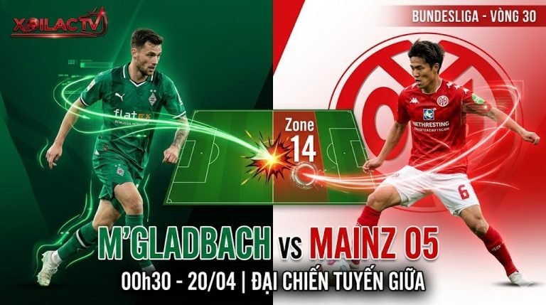 Nhận định chiến thuật Borussia M'gladbach vs Mainz 05: Cuộc đối đầu nảy lửa giữa Kevin Stöger và Kaishu Sano tại Zone 14 trên Xoilac TV