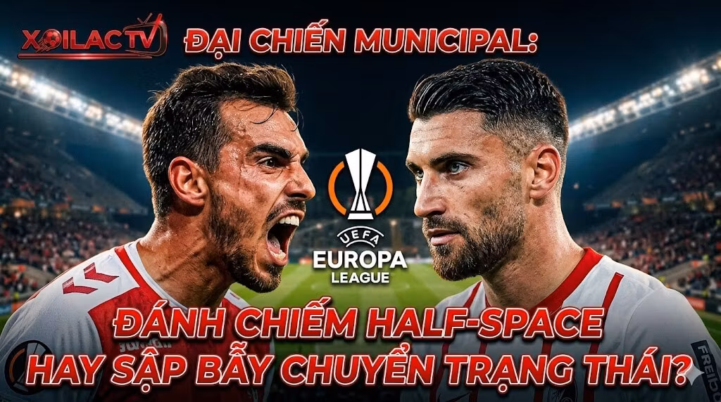Hình ảnh đối đầu căng thẳng giữa Ricardo Horta (Braga) và Vincenzo Grifo (Freiburg) trong bài nhận định bán kết Europa League của Xoilac TV