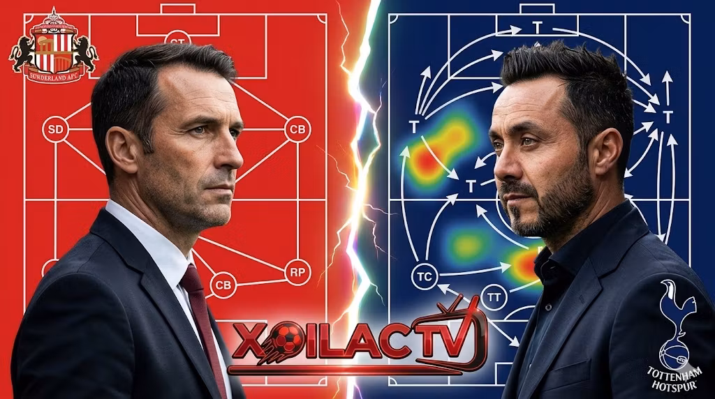 Nhận định chiến thuật trận đấu Sunderland vs Tottenham, phân tích sơ đồ đối đầu giữa HLV Regis Le Bris và Roberto De Zerbi bởi chuyên gia Xoilac TV.
