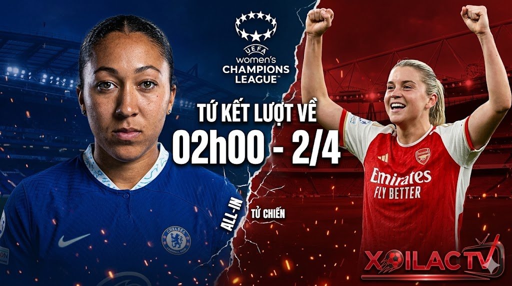 Nhận định Nữ Chelsea vs Nữ Arsenal tứ kết lượt về Cúp C1: Lauren James đối đầu Alessia Russo tại Xoilac TV