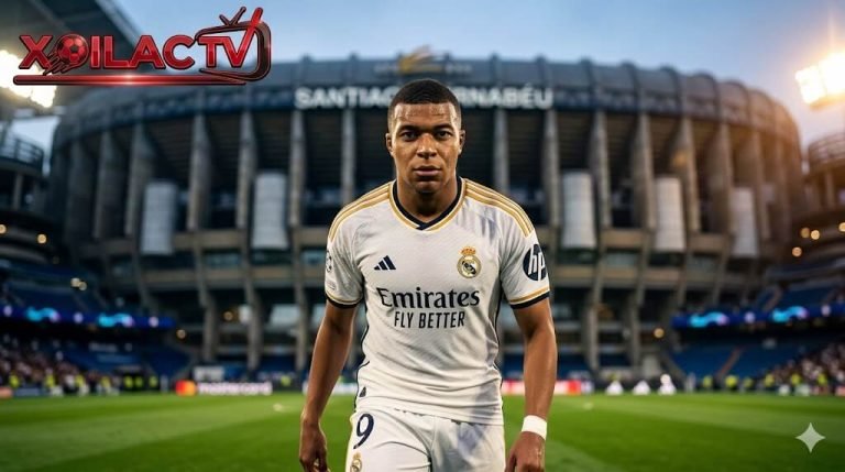 Tiền đạo Kylian Mbappé đầy quyết tâm trên sân Bernabeu trước thềm trận đấu Real Madrid vs Girona - Xoilac TV
