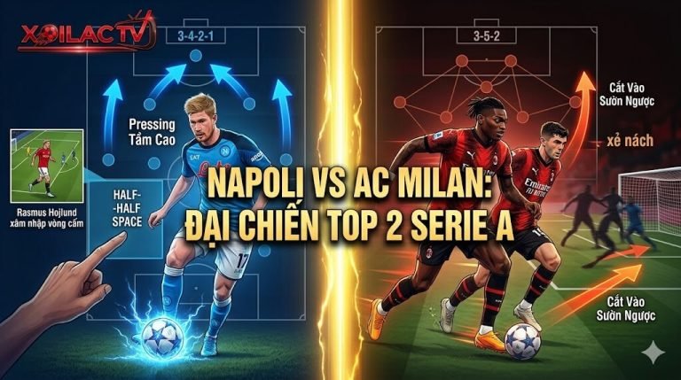 Ảnh bìa nhận định trận đấu Napoli vs AC Milan trực tiếp tại Xoilac TV