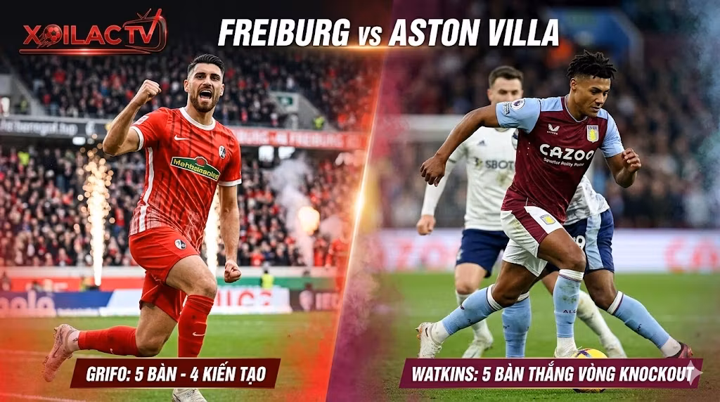 Điểm nóng định đoạt trận đấu Freiburg vs Aston Villa: Cuộc đối đầu rực lửa giữa tiền đạo Vincenzo Grifo (Freiburg) và chân sút chủ lực Ollie Watkins (Aston Villa) với phong độ ghi bàn đỉnh cao.