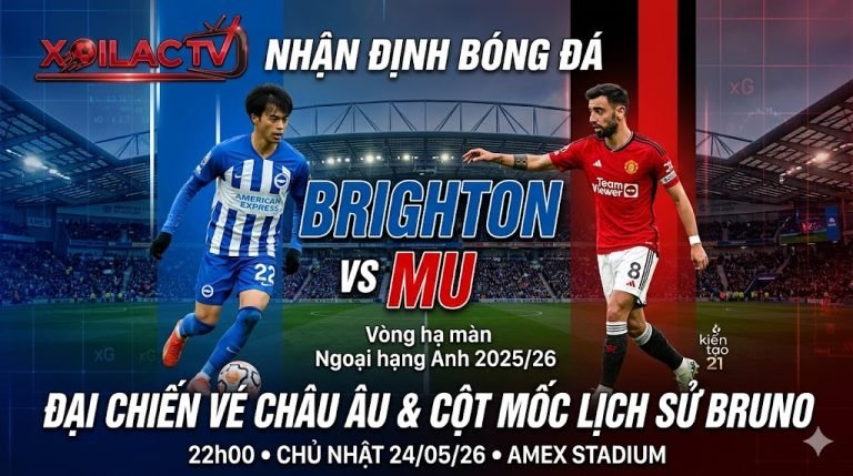 Ảnh đại diện nhận định Brighton vs MU với Kaoru Mitoma và Bruno Fernandes trên Xoilac TV