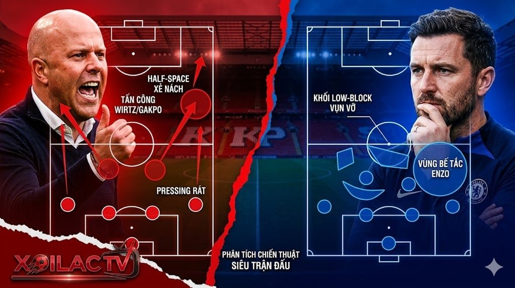 Sa bàn phân tích chiến thuật trận đấu Liverpool vs Chelsea từ chuyên gia Xoilac TV