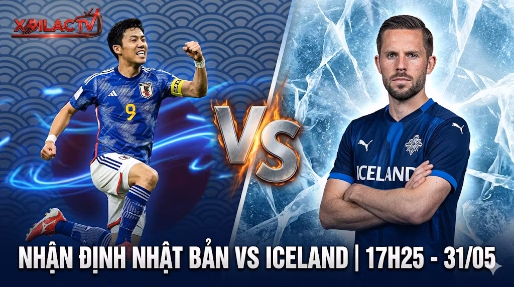 Nhận định soi kèo Nhật Bản vs Iceland 17h25 ngày 31/05 chi tiết tại Xoilac TV. Hình ảnh đối đầu trực diện giữa Takefusa Kubo và Albert Gudmundsson.