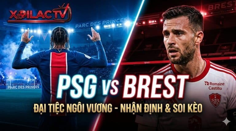 Nhận định và soi kèo trận đấu PSG vs Brest vòng 33 Ligue 1. Hình ảnh đối đầu kịch tính trước thềm đại tiệc ngôi vương cùng chuyên gia Xoilac TV.