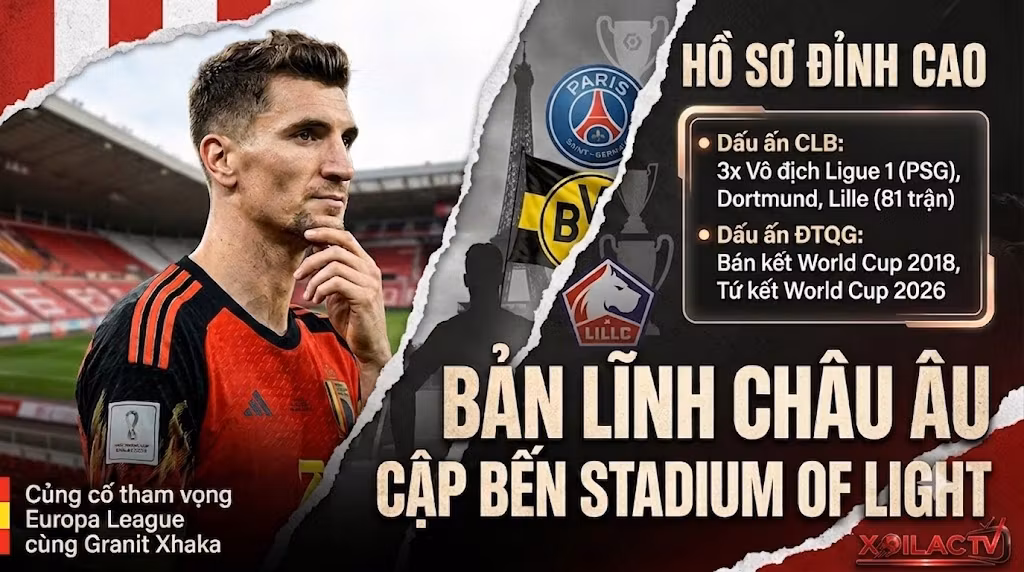 Chi tiết hồ sơ đỉnh cao và bề dày kinh nghiệm thi đấu của Thomas Meunier tại PSG, Dortmund và ĐTQG Bỉ - Nguồn Xoilac TV.