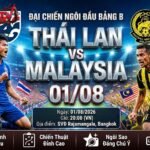 Ảnh bìa nhận định và trực tiếp bóng đá trận Thái Lan vs Malaysia bảng B AFF Cup 2026 trên nền tảng Xoilac TV.