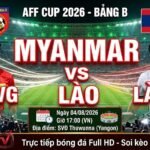 Nhận định soi kèo trận đấu giữa Myanmar vs Lào lúc 17h00 ngày 4/8 tại bảng B AFF Cup 2026. Xem trực tiếp bóng đá Full HD trên Xoilac TV.
